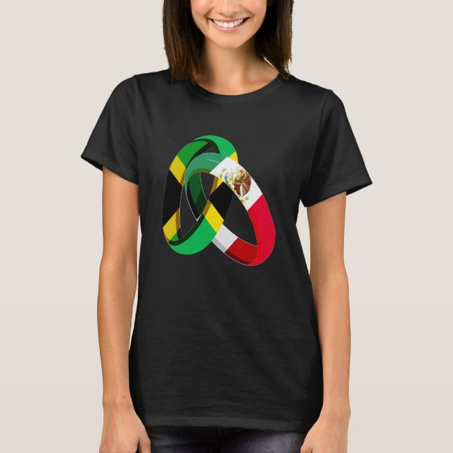 T-shirt Jamaica Flag Mexico Grown Ring Marriage Wedding (Devant)