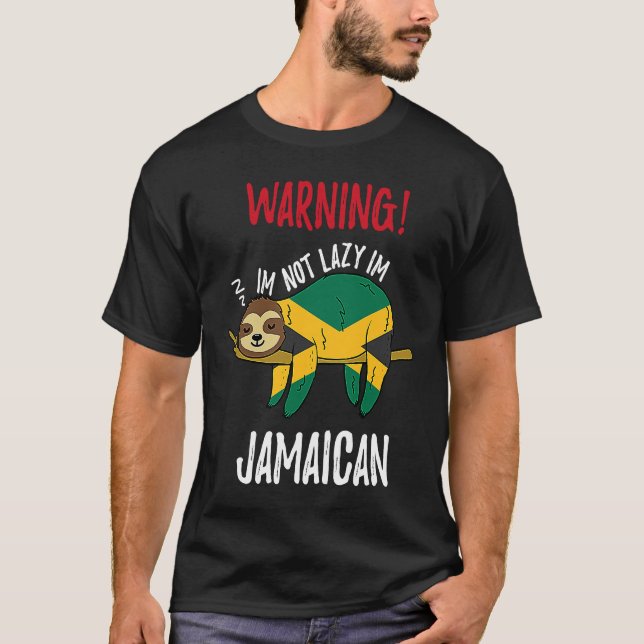 T-shirt Jamaica Flag Sloth Im Not Lazy Im Jamaican (Devant)