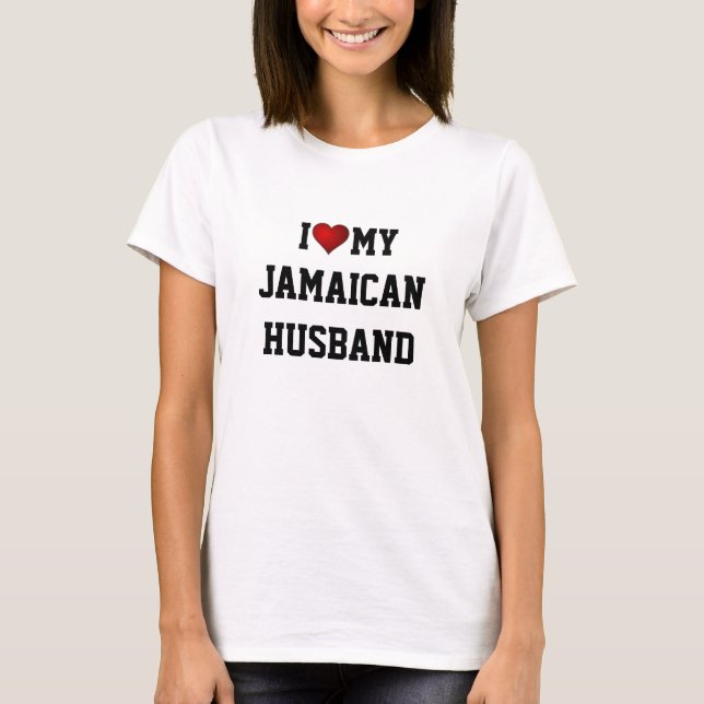 T-SHIRT JAMAICA : J'AIME MON MARI JAMAÏCAIN (Devant)