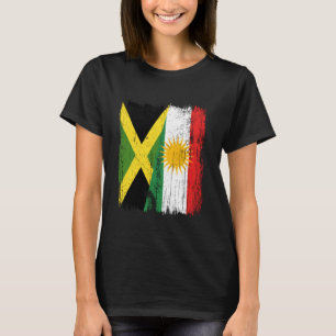 T-shirt Jamaica Kurdistan Drapeau en demi-teinte Héritage