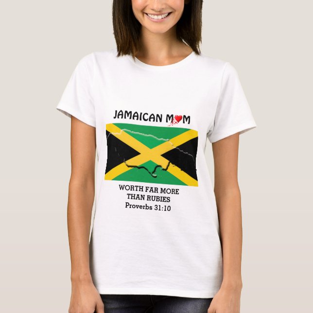 T-shirt JAMAICA MOM vaut plus que Rubies PROVERBS 31 (Devant)
