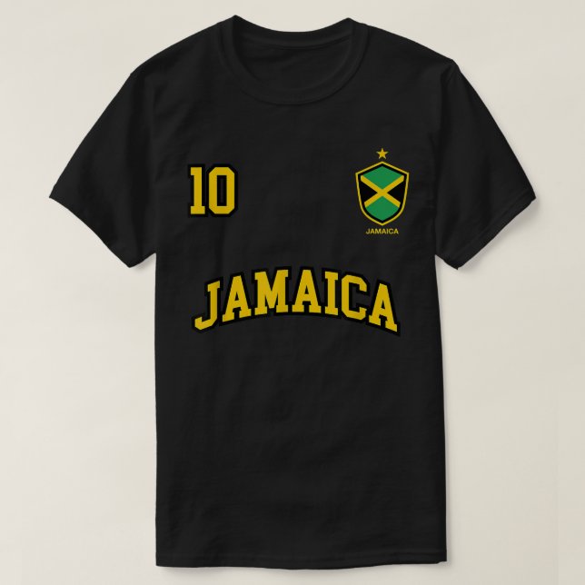 T-shirt Jamaica  Number 10 Soccer Team Sports Jamaican Fla (Design devant)
