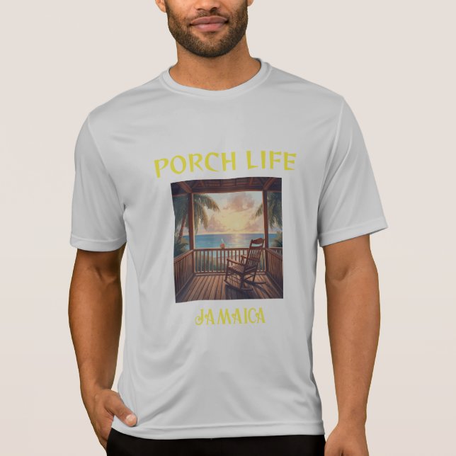 T-shirt Jamaica  Porch life morning sunrise  (Devant)