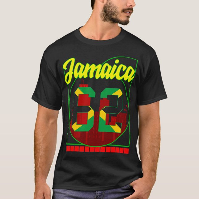 T-shirt Jamaica Shirt, Jamaïque 62 Jamaïque Drapeau Design (Devant)