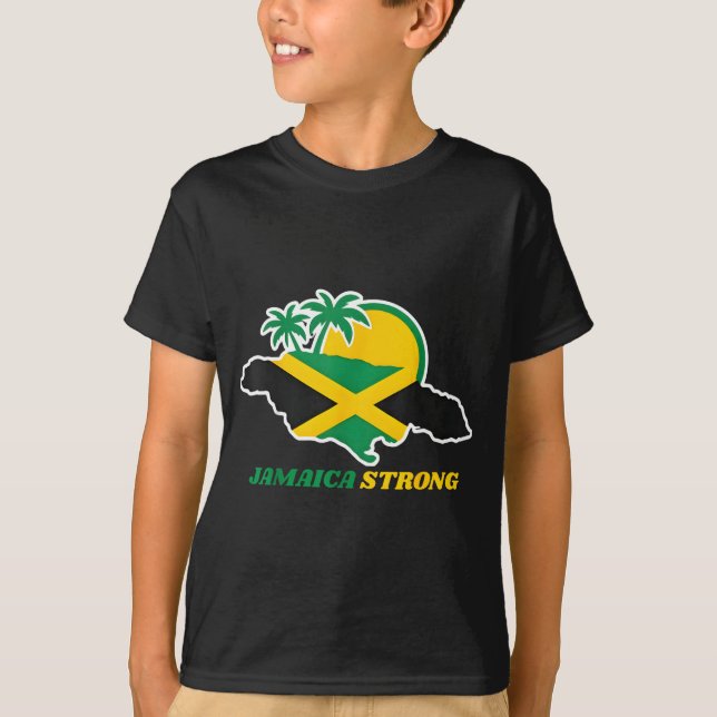 T-shirt Jamaica Strong I Love Jamaican Flag Heart Women Me (Devant)