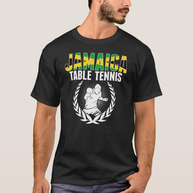 T-shirt Jamaica Table Tennis   Jamaican Ping Pong Supporte (Devant)