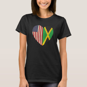 T-shirt Jamaïcain American Love Jamaïque Et États-Unis