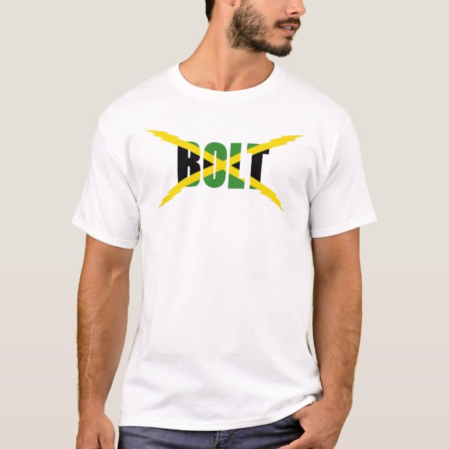 T-SHIRT JAMAÏCAIN DE DRAPEAU DE BOULON (Devant)