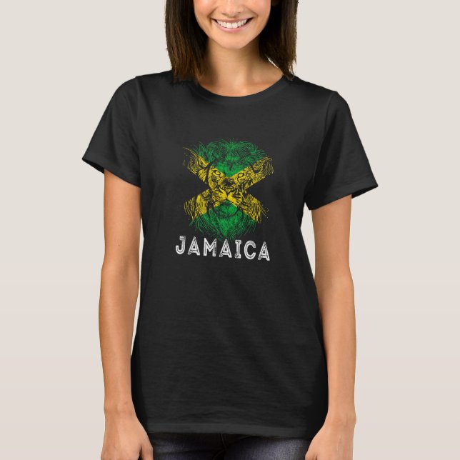 T-shirt Jamaïcain King Safari tête Lion Carribean Jamaïcai (Devant)