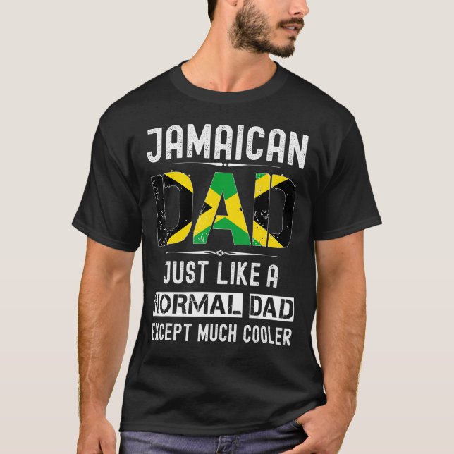 T-shirt Jamaïcain papa Fête des pères Jamaïque Drapeau Hom (Devant)