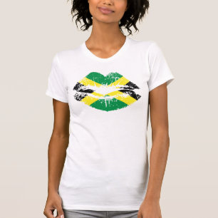 T-shirt jamaïcain pour des dames. Douille courte