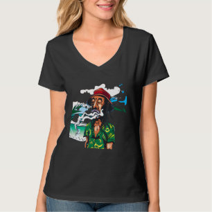 T-shirt Jamaïcain Rasta Man Chilling Sur La Plage