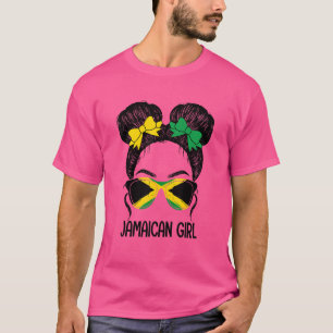 T-shirt Jamaïcaine Fille Messy Cheveux Jamaïque Pride Patr