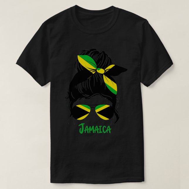 T-shirt Jamaïcaine Jamaïcaine fille Jamaique drapeau femme (Design devant)