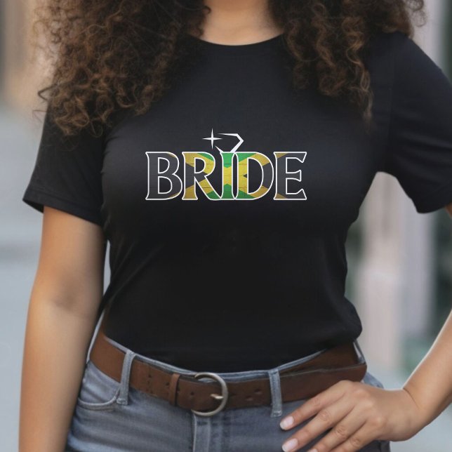 T-shirt Jamaïcaine Mariée Mariage jamaïcaine Bachelorette  (Jamaica Bride Jamaican Wedding Bachelorette Party T-Shirt)