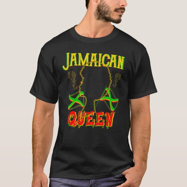 T-shirt Jamaïcaine Reine des mères Fête des femmes Jamaïqu (Devant)