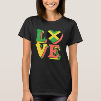 T-shirt Jamaican Love Jamaica Flag Independence Day Men Wo