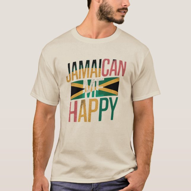 T-shirt Jamaican Me Happy - Fun Jamaica Island Vibes (Devant)