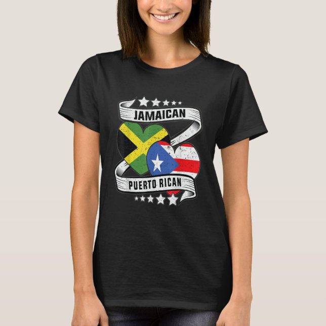 T-shirt Jamaican puerto rican  Half Puerto rican half Jama (Devant)