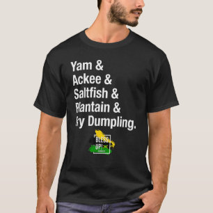 T-shirt Jamaican Yardie Food - Ackee & Saltfish & Plantain