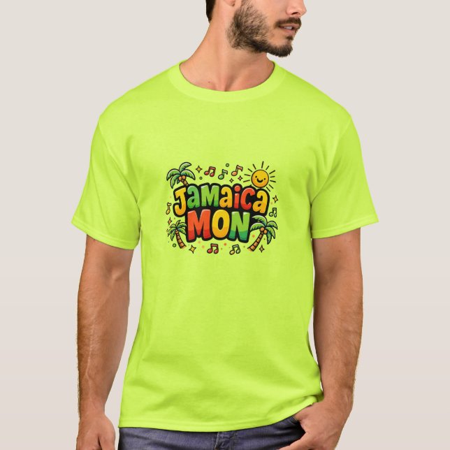 T-shirt jamaïquain de couleur vive (Devant)