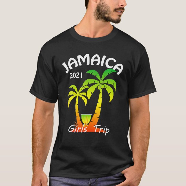 T-shirt Jamaïque 2021 Famille Correspondante Ou Amis Vacan (Devant)