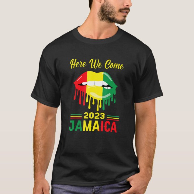 T-shirt Jamaïque 2023 Nous Venons À Jumeler Vacances Famil (Devant)