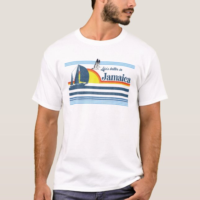 T-shirt Jamaïque - Beach Retro Les années 70 80S Sailing B (Devant)
