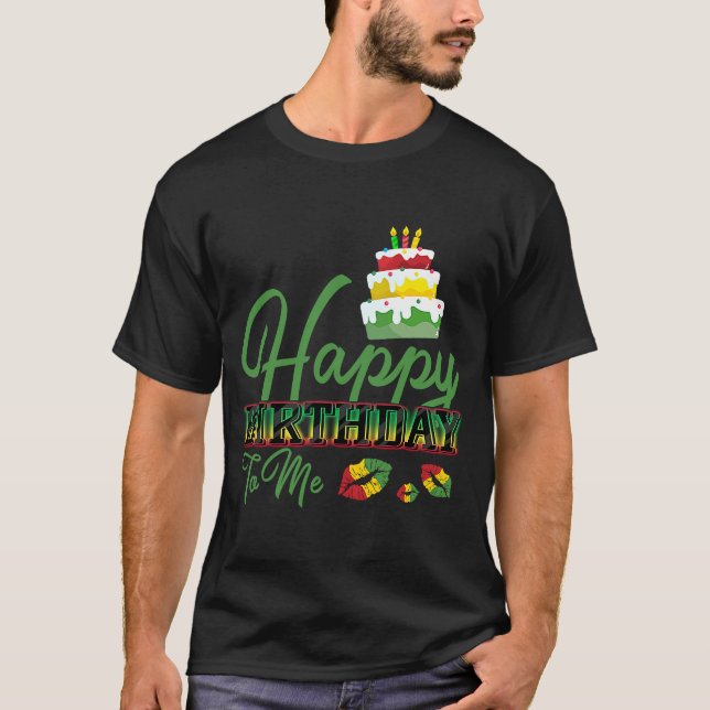 T-shirt Jamaïque Birthday Cake Joyeux anniversaire pour mo (Devant)