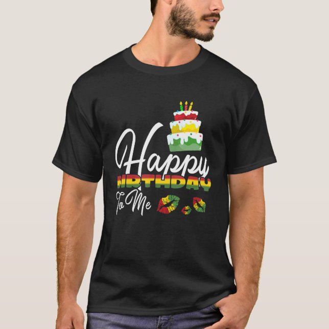 T-shirt Jamaïque Birthday Cake Joyeux anniversaire pour mo (Devant)