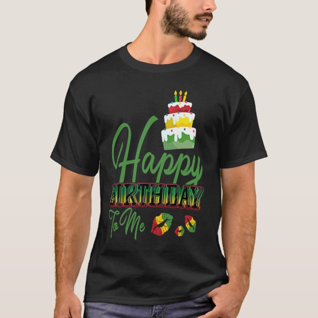 T-shirt Jamaïque Birthday Cake Joyeux anniversaire pour mo (Devant)