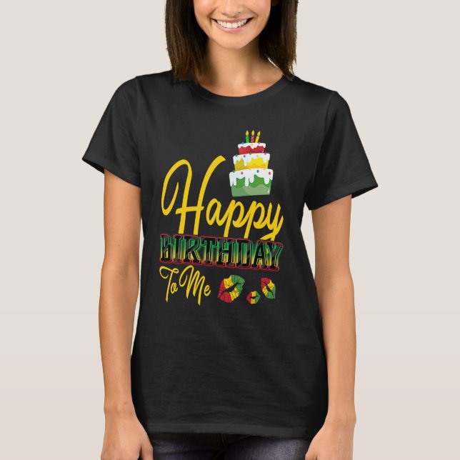T-shirt Jamaïque Birthday Cake Joyeux anniversaire pour mo (Devant)