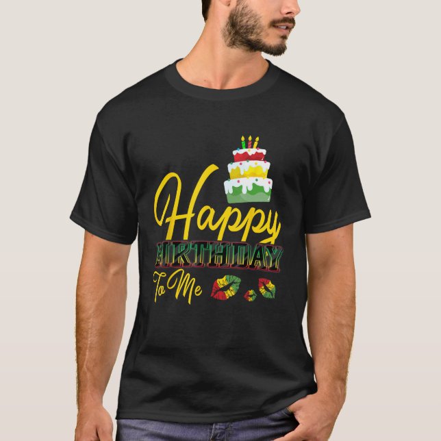 T-shirt Jamaïque Birthday Cake Joyeux anniversaire pour mo (Devant)