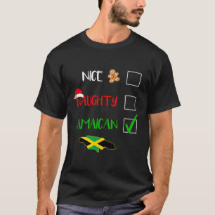 T-shirt Jamaïque Christmas Naughty Nice Check List Jamaïqu