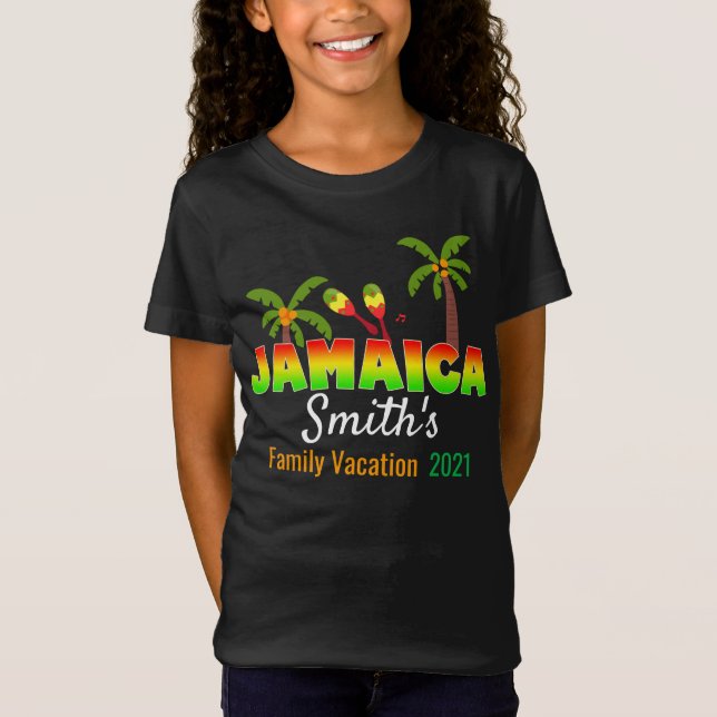 T-Shirt Jamaïque Colorful Custom Matching Groupe Vacances  (Devant)