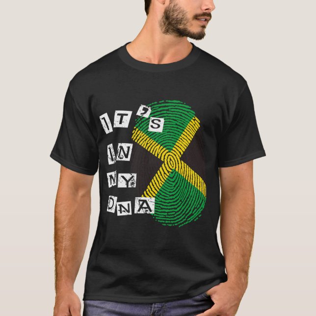 T-shirt Jamaïque Dans Mon ADN Fier Drapeau Jamaïcain Jamaï (Devant)