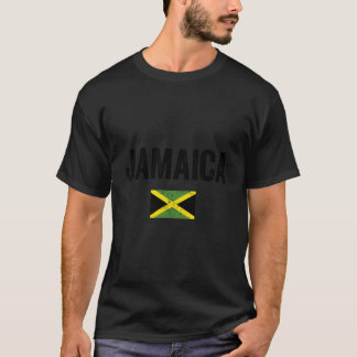 T-shirt Jamaïque Distresson Drapeau Jamaïcain Fier R Jamaï