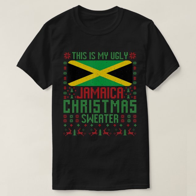 T-shirt Jamaïque Doux de Noël moche Jamaïque Drapeau pour  (Design devant)