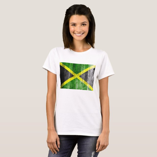 T-shirt Jamaïque Drapeau Grungy Distresse Board (Devant entier)