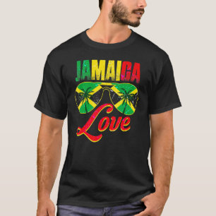 T-shirt Jamaïque Drapeau Jamaïcain Vacances Caraïbes Regga