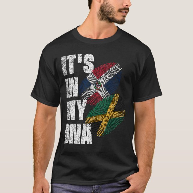 T-shirt Jamaïque Et République Dominicaine Mélangent Le Pa (Devant)