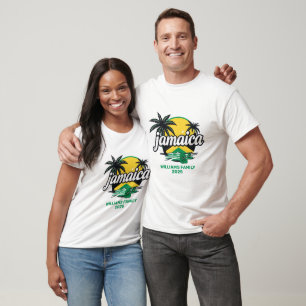 T-shirt Jamaïque Famille Vacances Personnalisé Nom Année