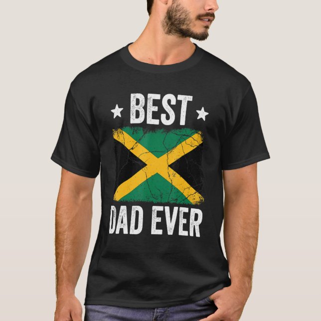 T-shirt Jamaïque Hommes Jamaïcain Meilleur Papa Jamaïcain  (Devant)