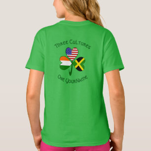 T-shirt Jamaïque Irlande États-Unis Trèfle Texte Personnal
