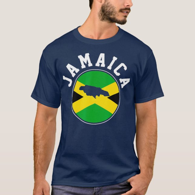T-shirt Jamaïque Jamaïque Jamaïque Carte Drapeau (Devant)