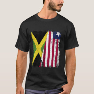 T-shirt Jamaïque Libéria Demi-drapeau Jamaïcain Libérien M