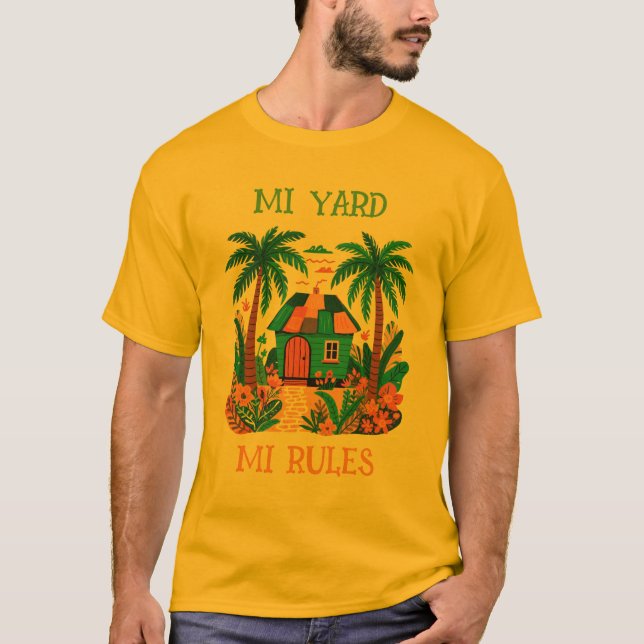 T-shirt Jamaïque mi cour mi règles  (Devant)