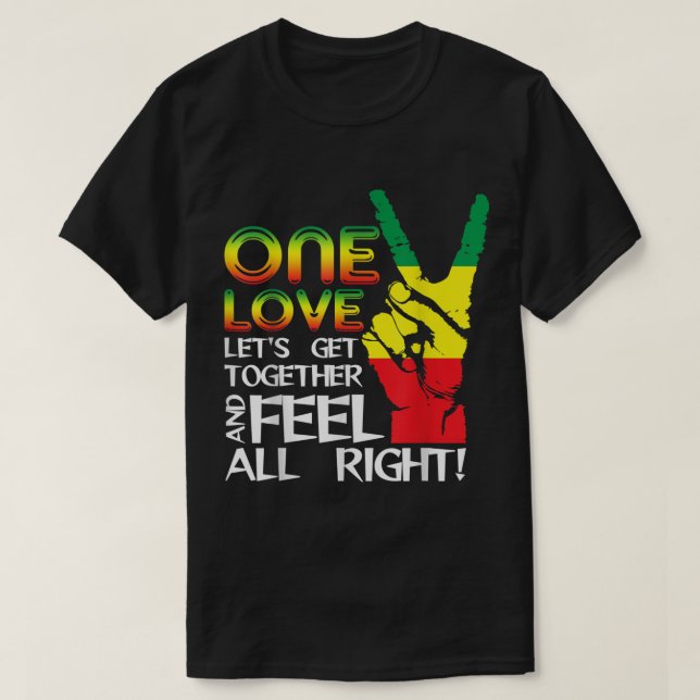 T-shirt Jamaïque One Love Reggae Drapeau de la Caribbean M (Design devant)