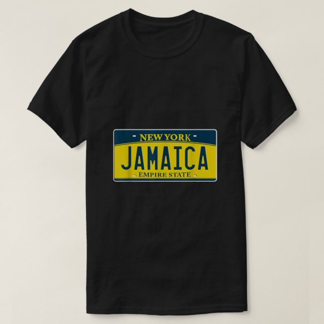 T-shirt Jamaïque Queens NY New York Neighbority License Pl (Design devant)