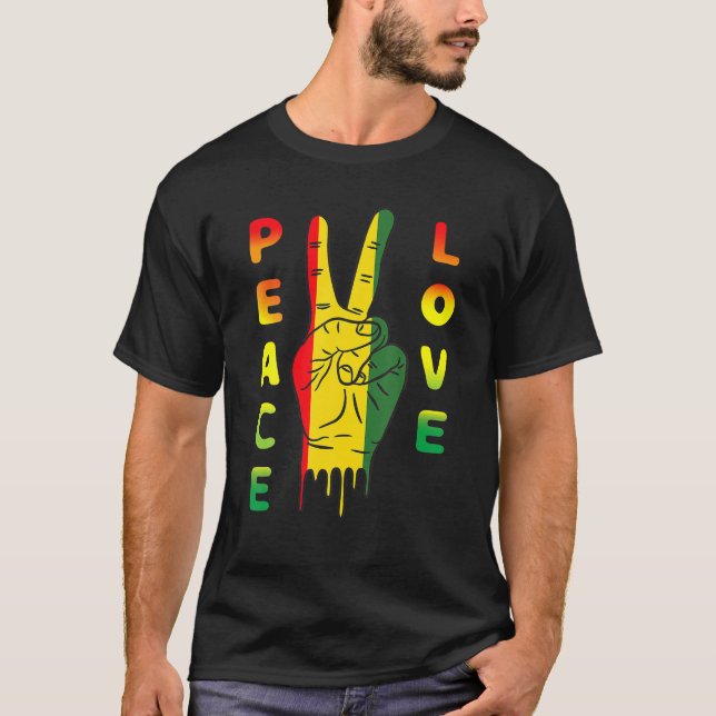 T-shirt Jamaïque Reggae Music Rasta Pride Peace Lov (Devant)